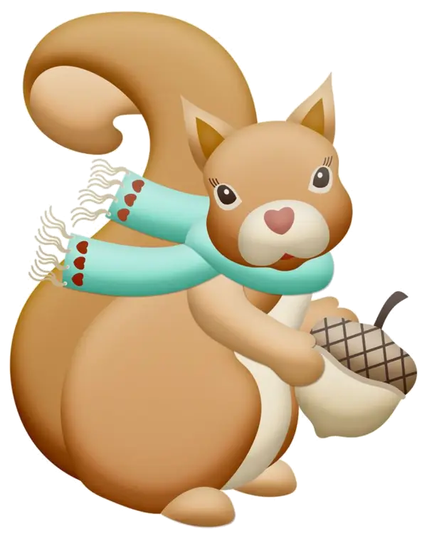Cute Squirrel with Acorn