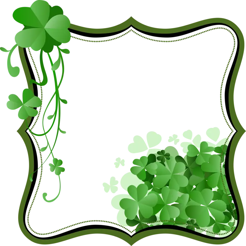 Green Clover Frame for St. Patrick&#039;s Day