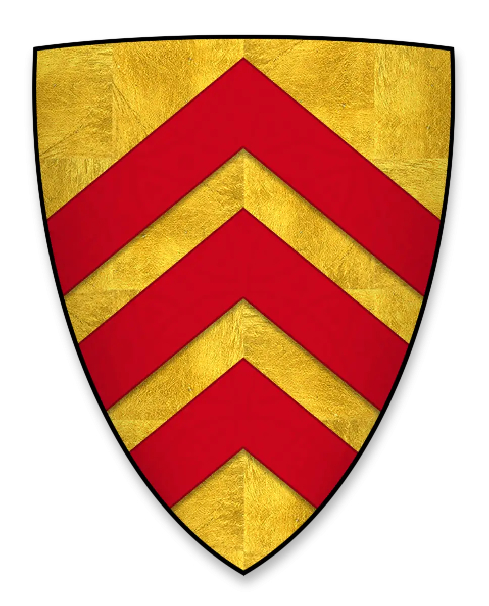 Gold and Red Chevron Shield Design