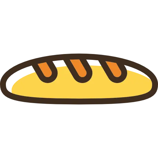 Cartoon Bread Loaf with Decorative Stripes