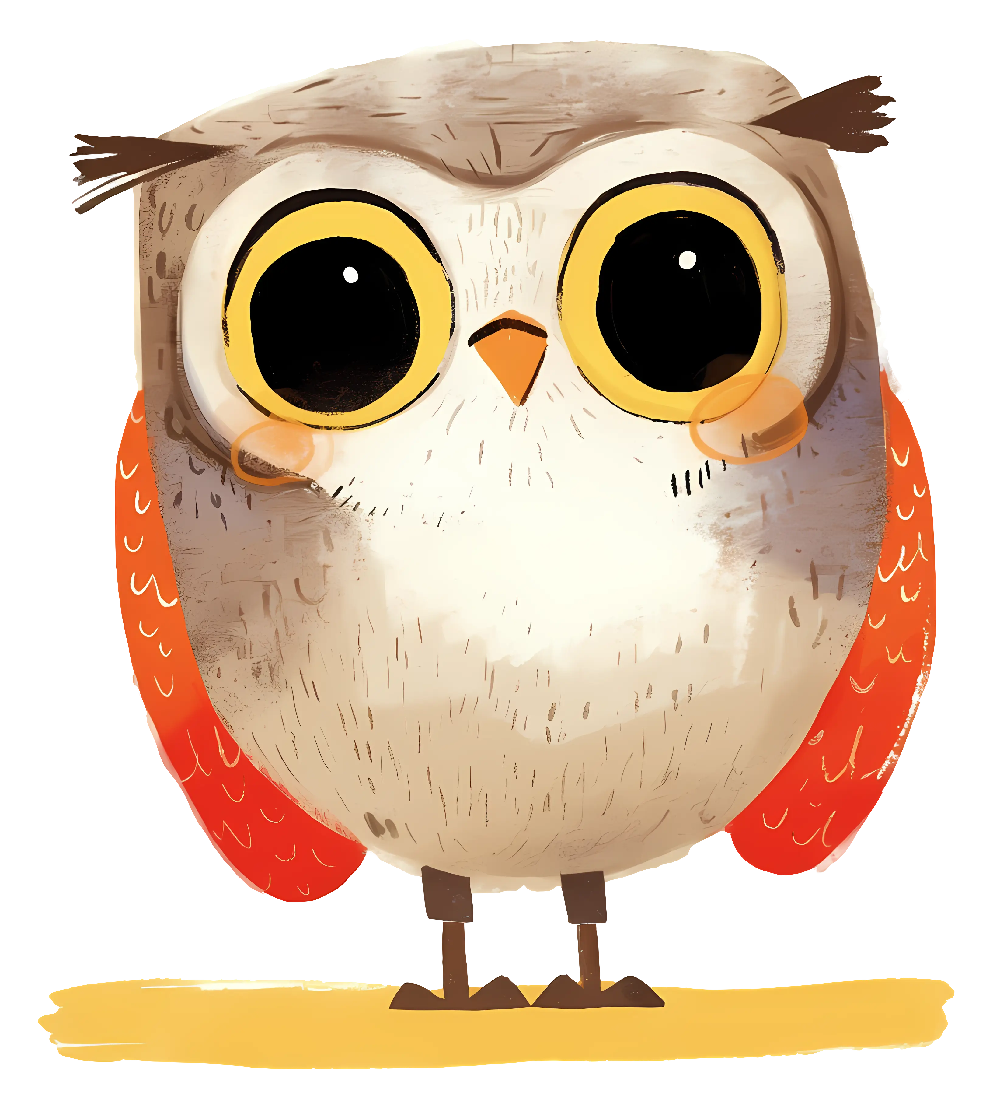 Cute Owl with Big Eyes
