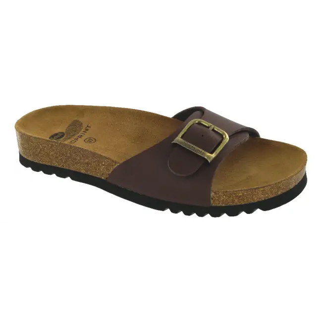 Brown Sandal with Adjustable Buckle