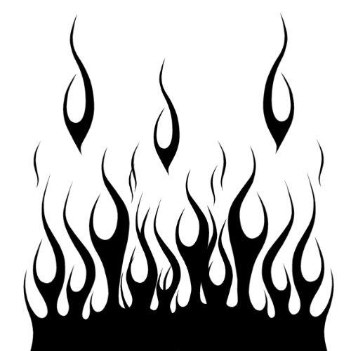 Graphic Illustration of Black Flames