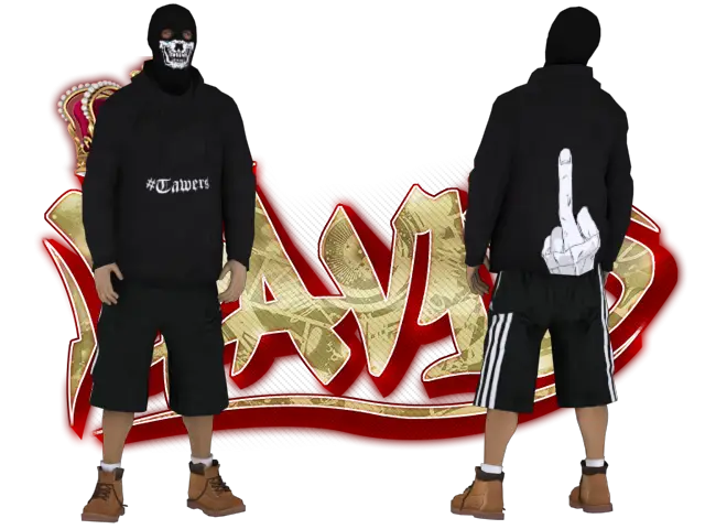 Masked Gang Members in Hoodies