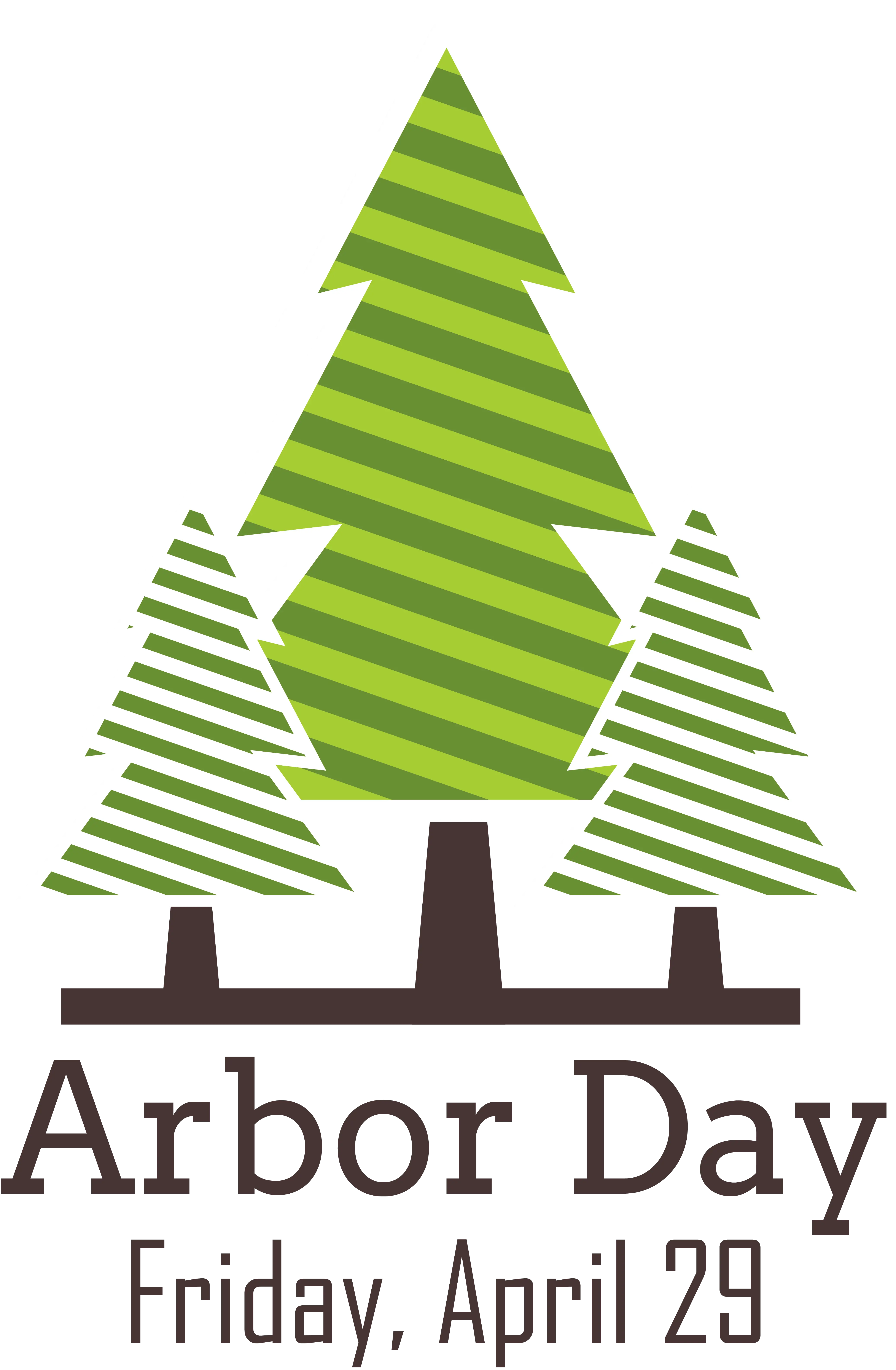 Stylized Striped Pine Trees for Arbor Day