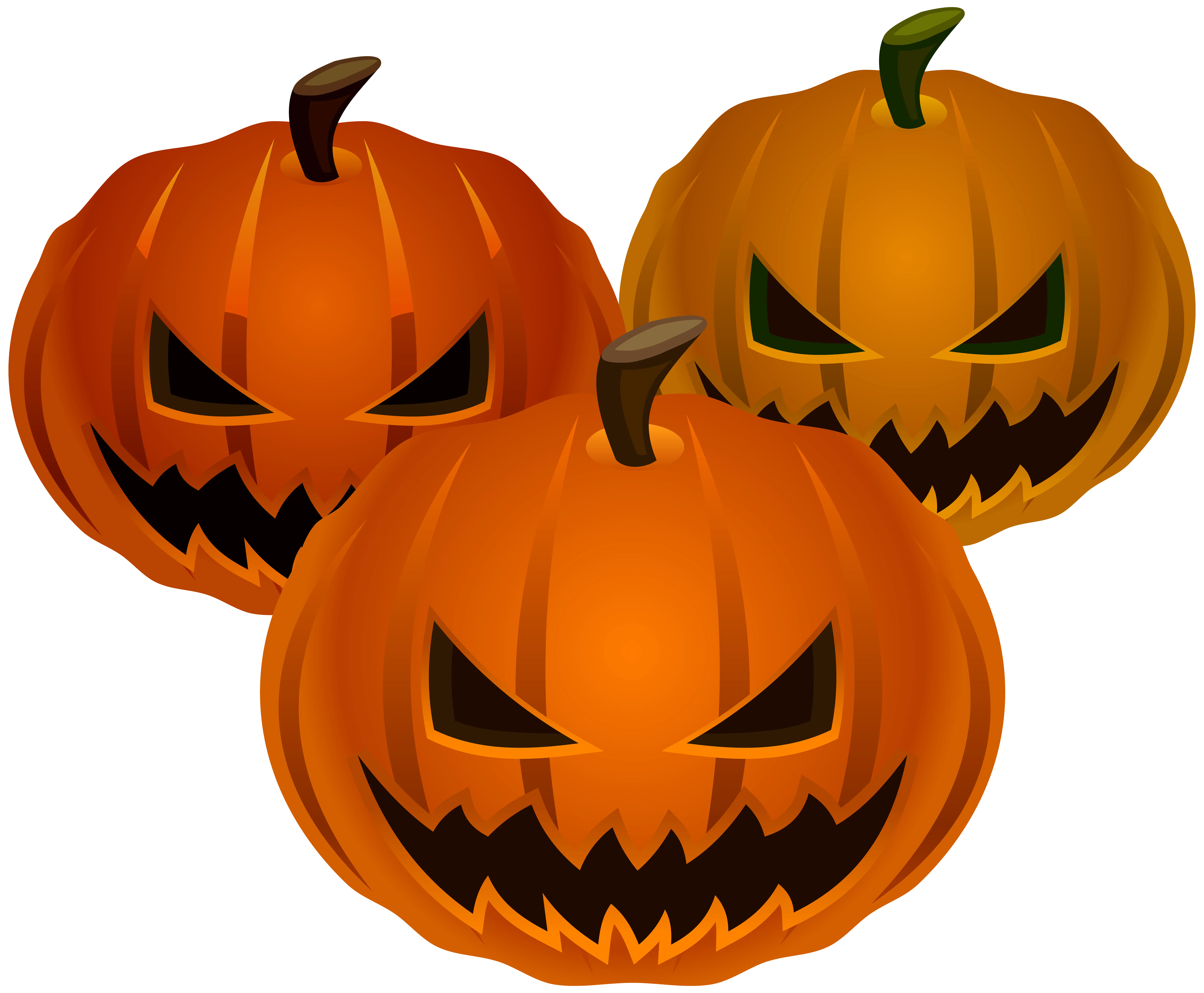 Spooky Halloween Pumpkins with Scary Faces