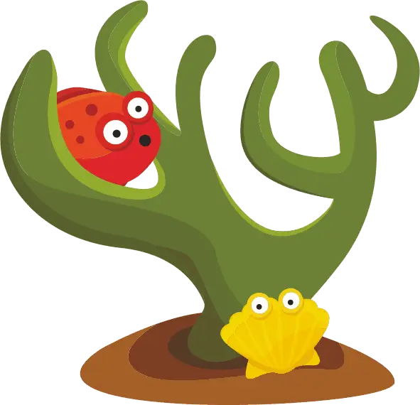 Cute Sea Creatures in Coral