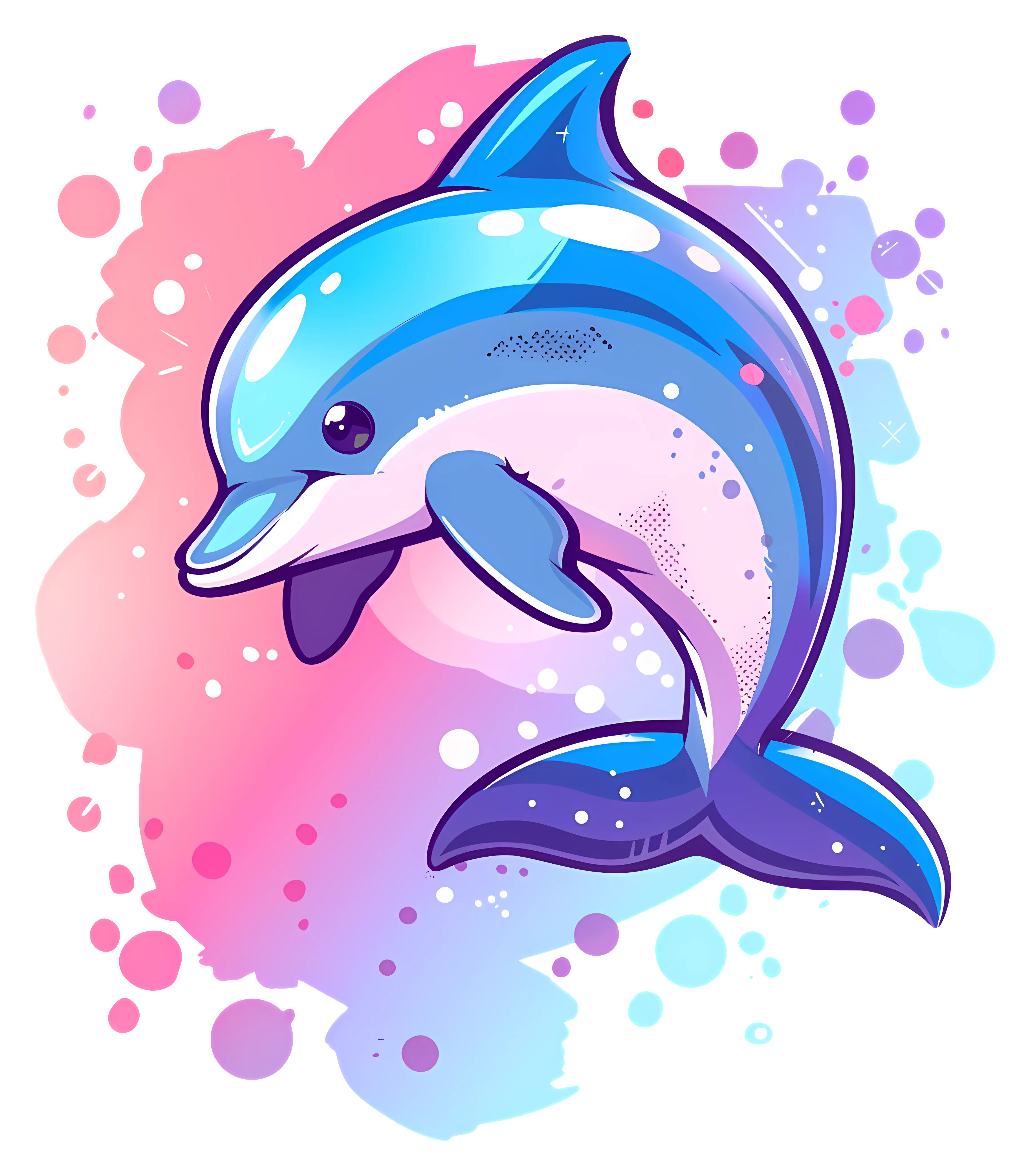 Playful Dolphin Cartoon Illustration