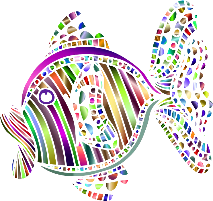 Vivid Mosaic Fish Wall Art Design