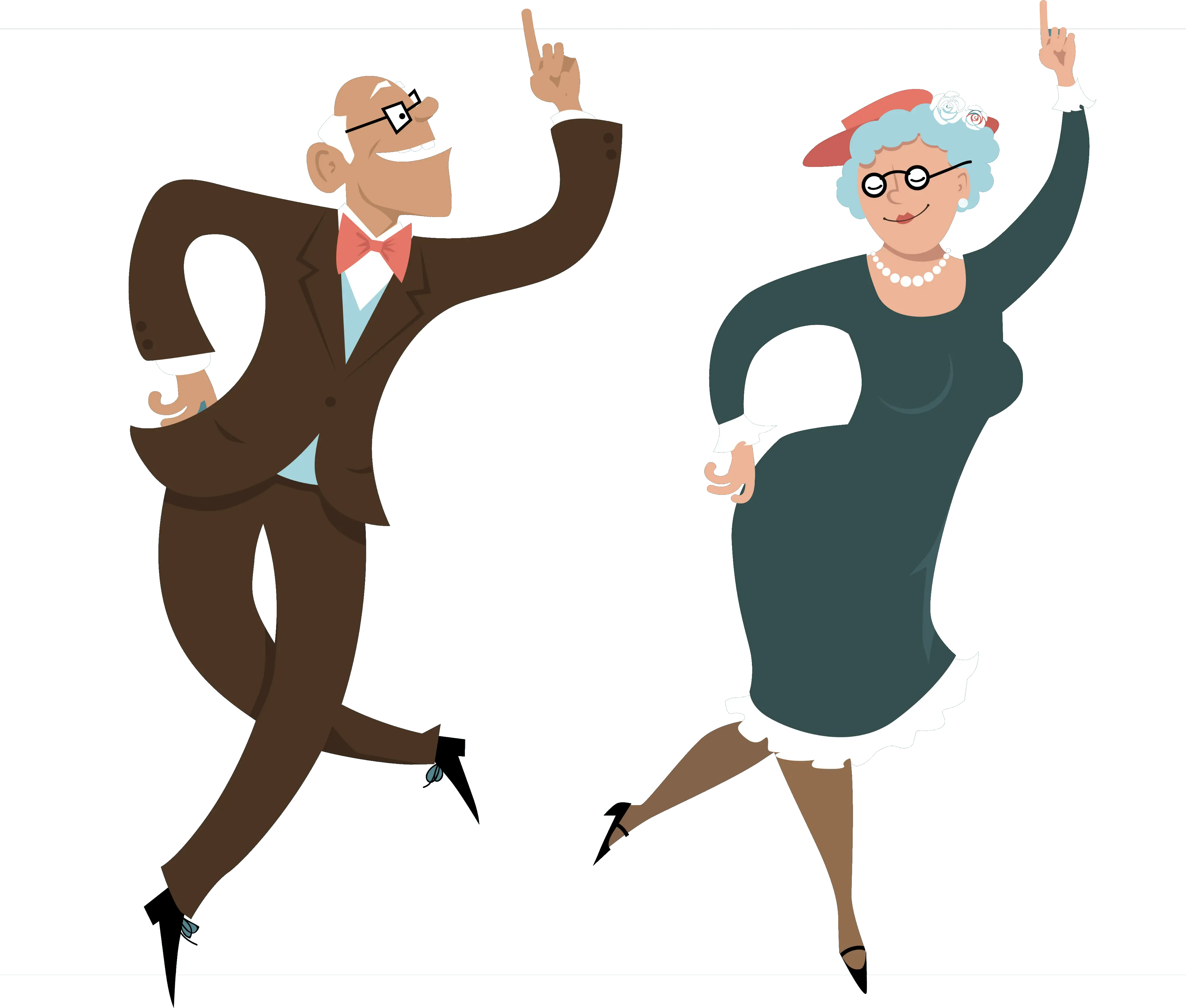 Dancing Elderly Couple Illustration