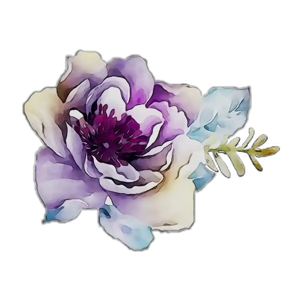 Purple Watercolor Flower Illustration