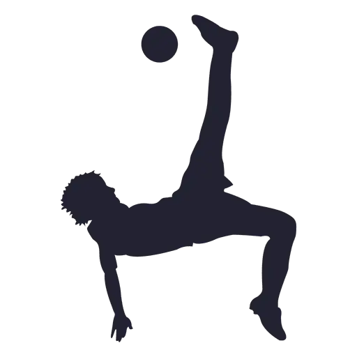 Silhouette of Soccer Player Kicking Ball