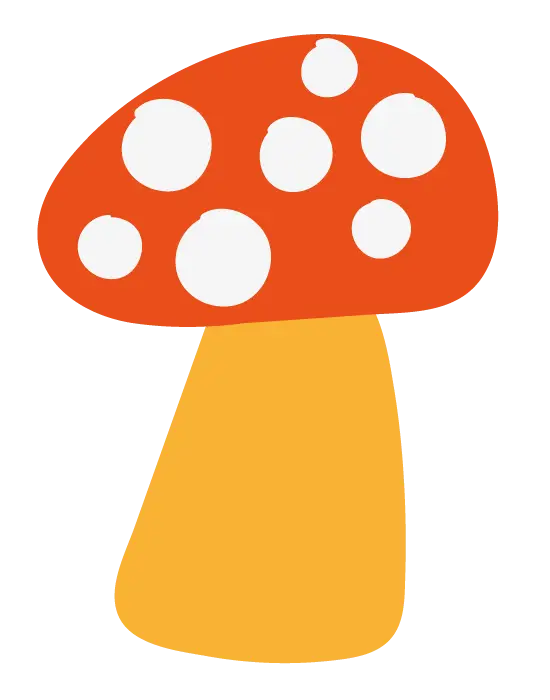 Cartoon Red and Yellow Mushroom Illustration