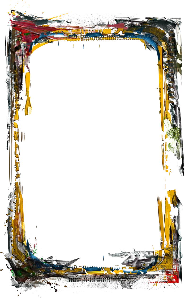 Artistic Paint Border Frame with Colorful Strokes