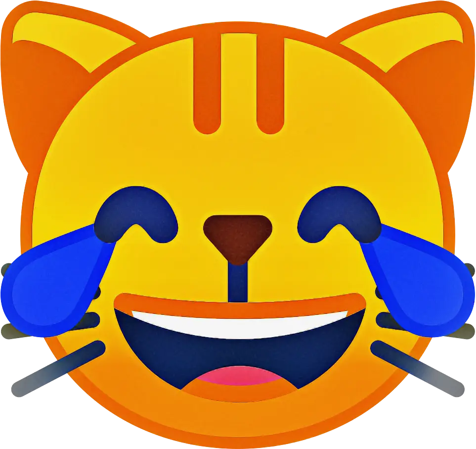 Crying Laughing Cat Emoji Illustration