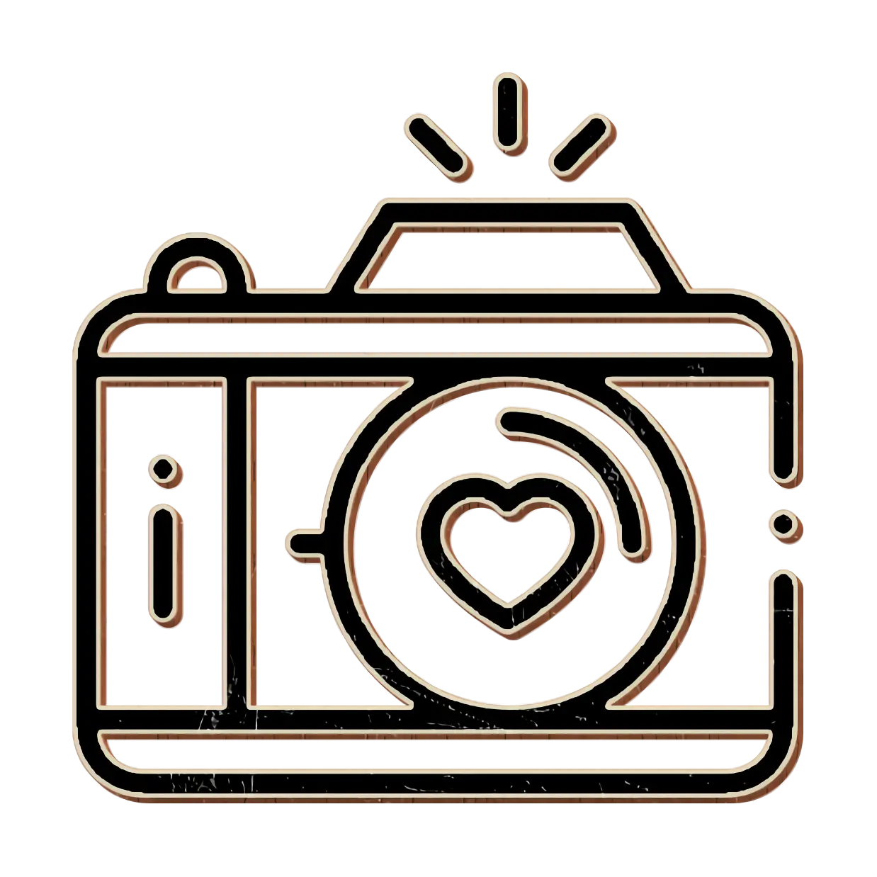 Camera Icon with Heart Symbol