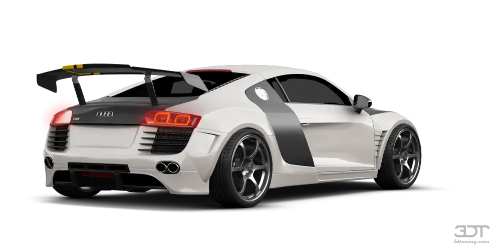 White Sports Car with Spoiler Design