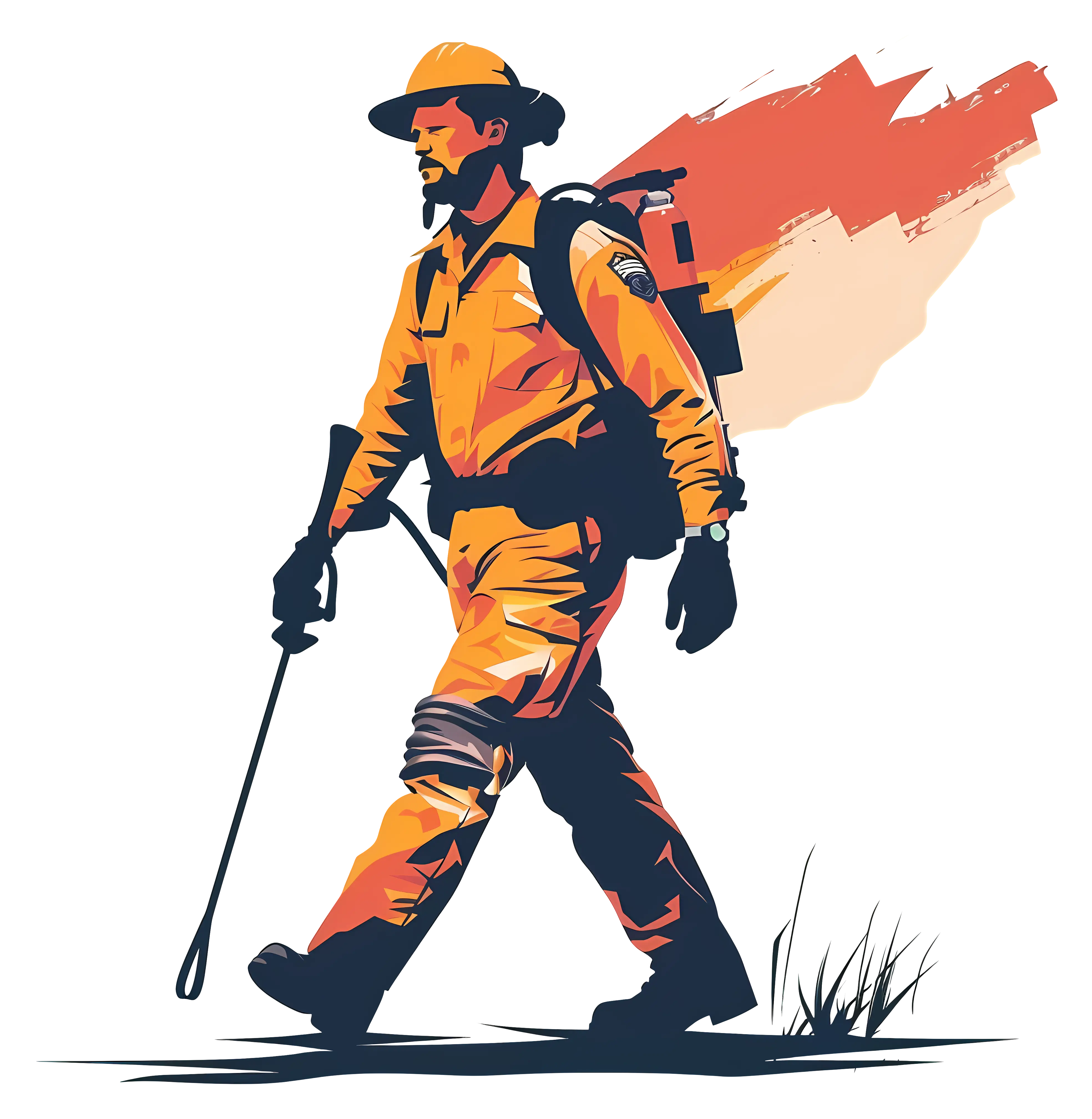 Brave Firefighter Illustration