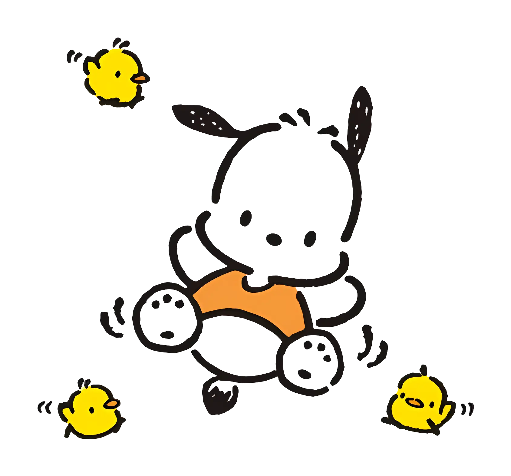 Cute Dog and Chicks Playing