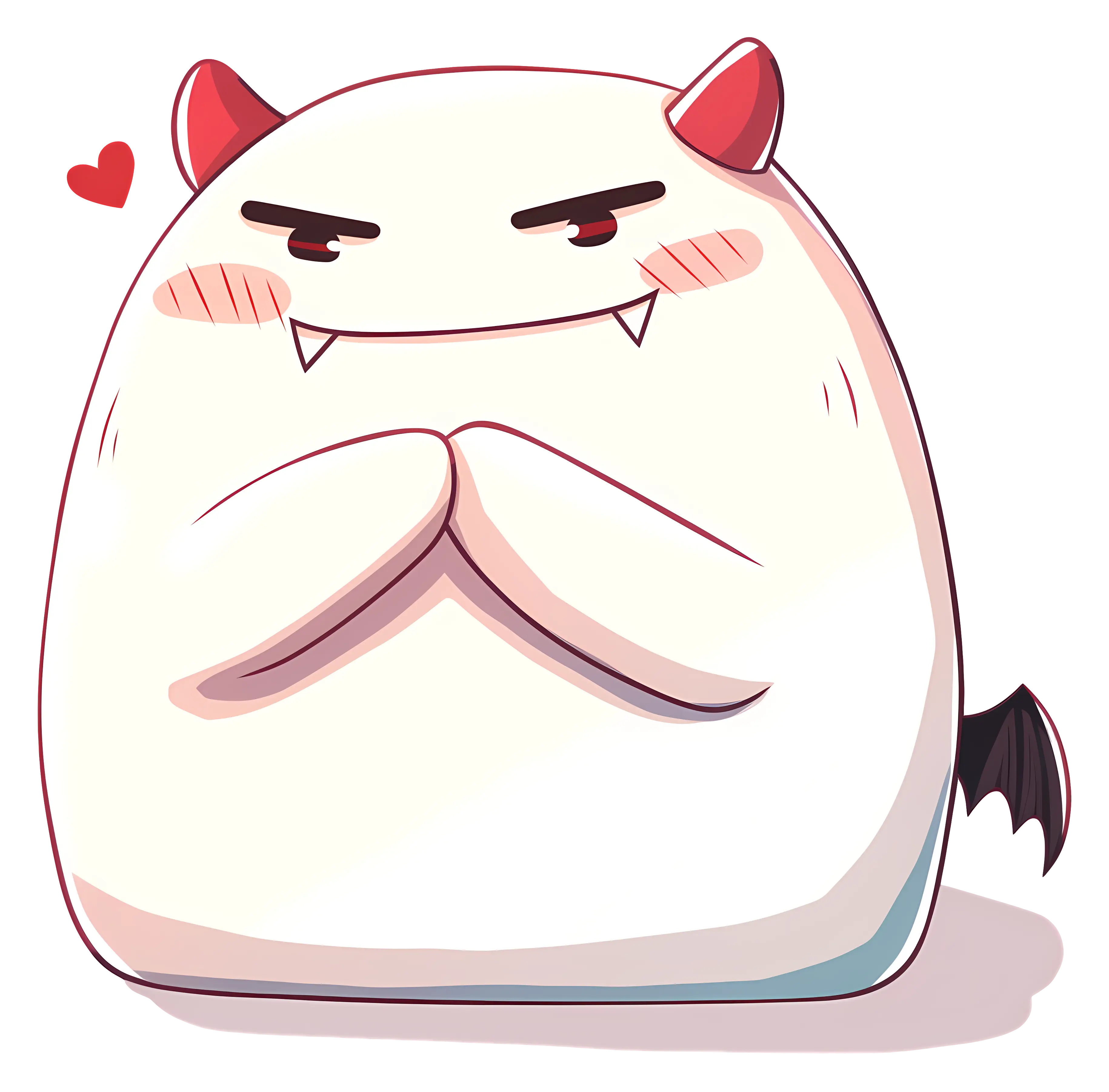 Cute Devil Cartoon with Heart