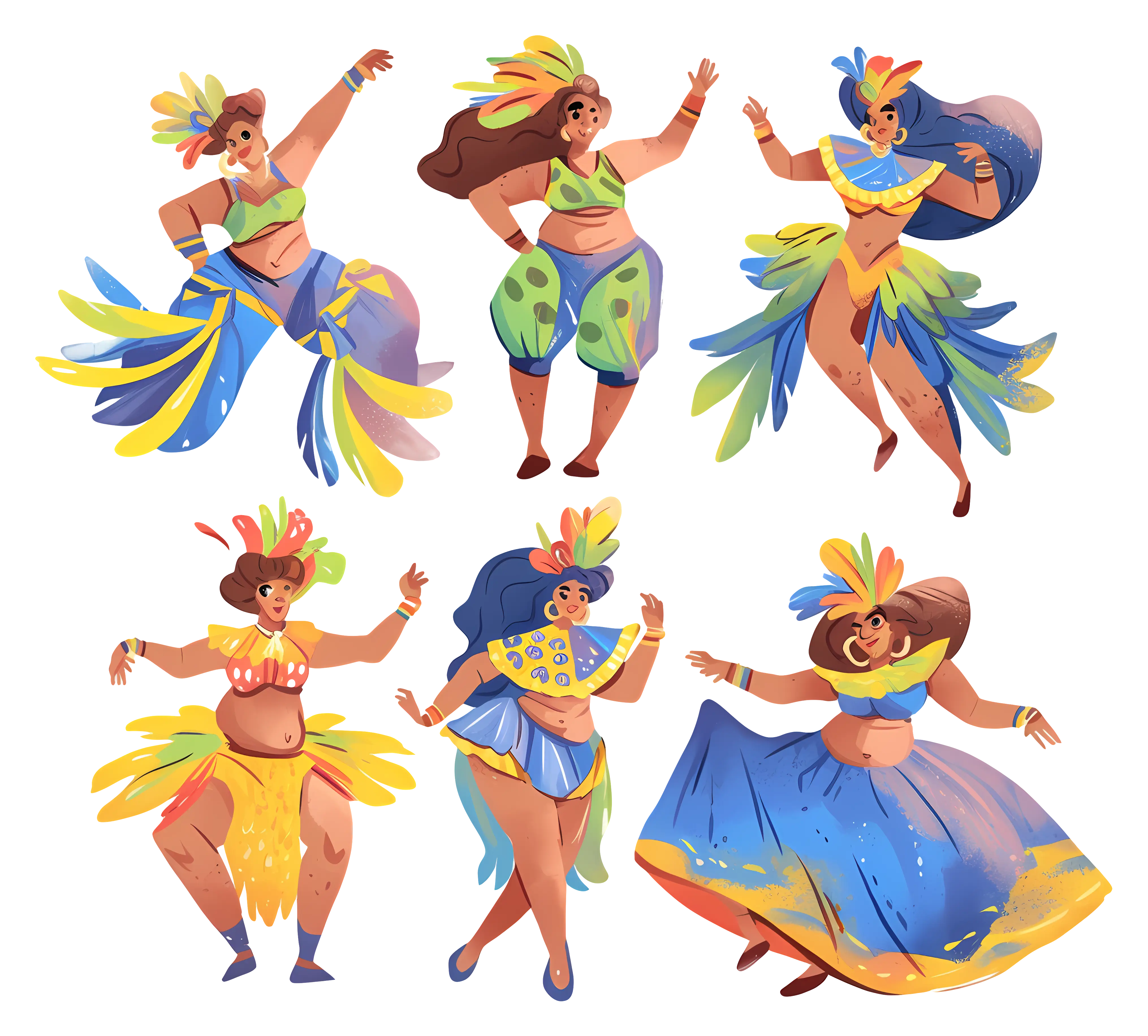 Colorful Dancers in Festival Costumes