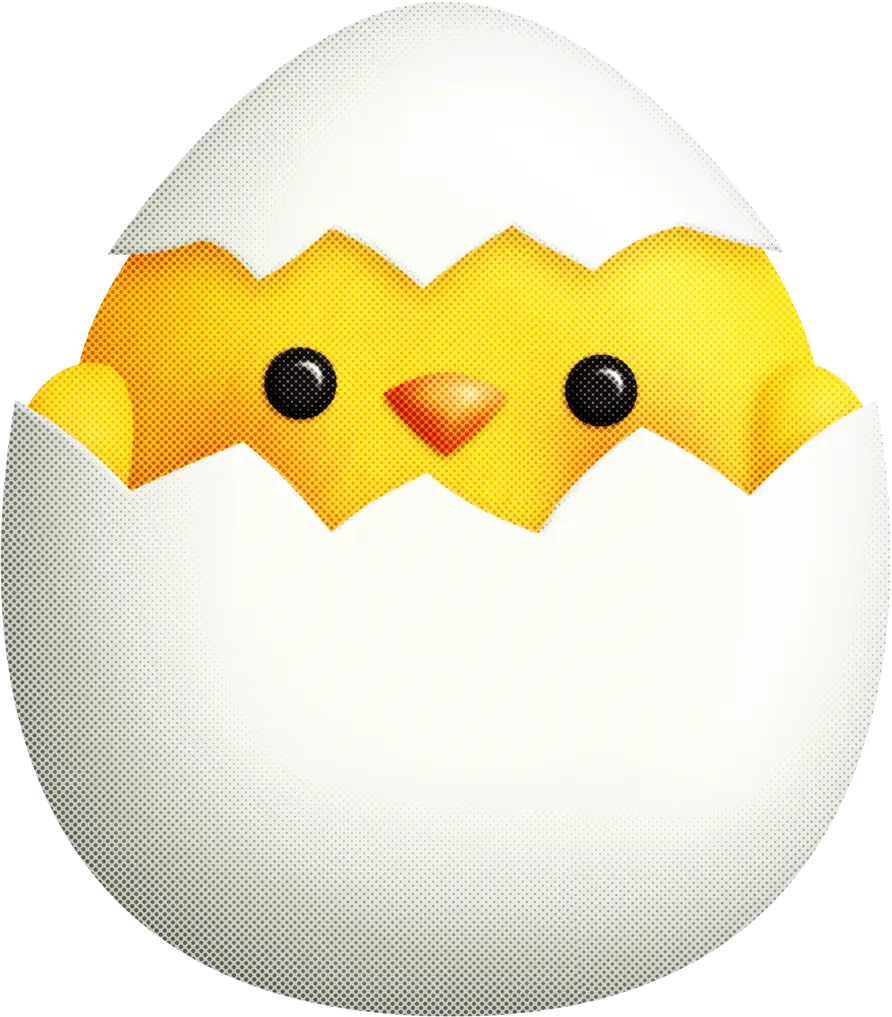 Adorable Yellow Chick Emerging from Egg