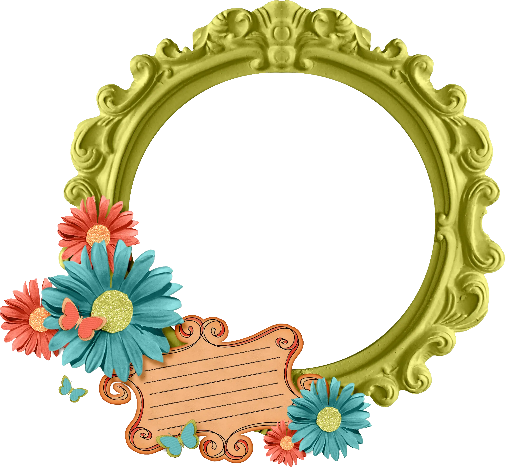 Ornate Decorative Frame with Flowers