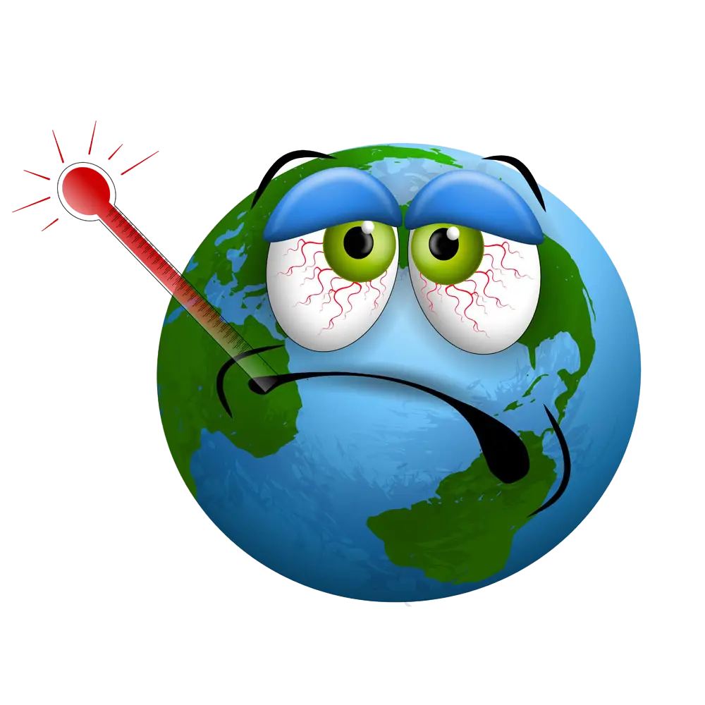 Sick Earth with Thermometer