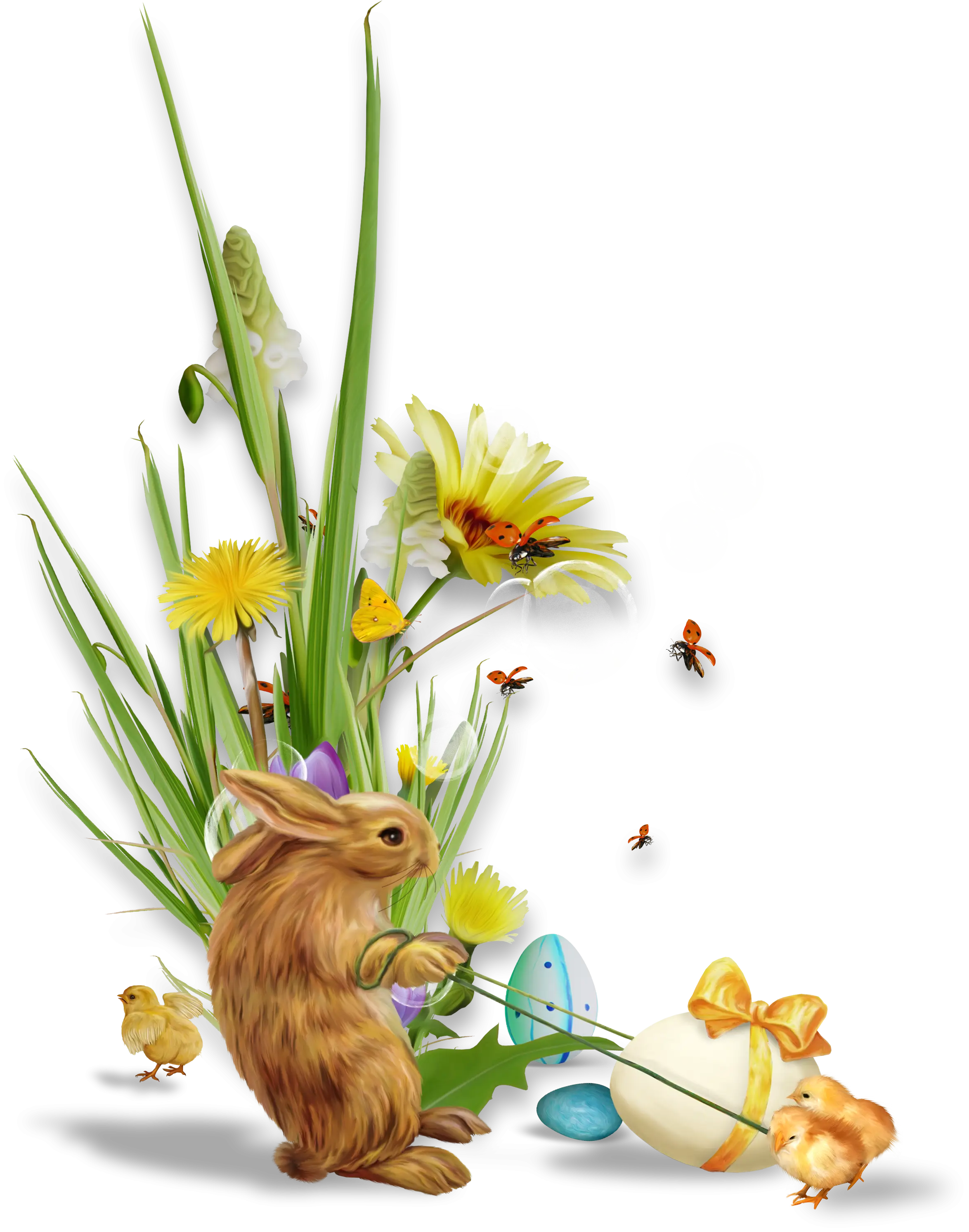 Easter Bunny with Eggs and Chicks