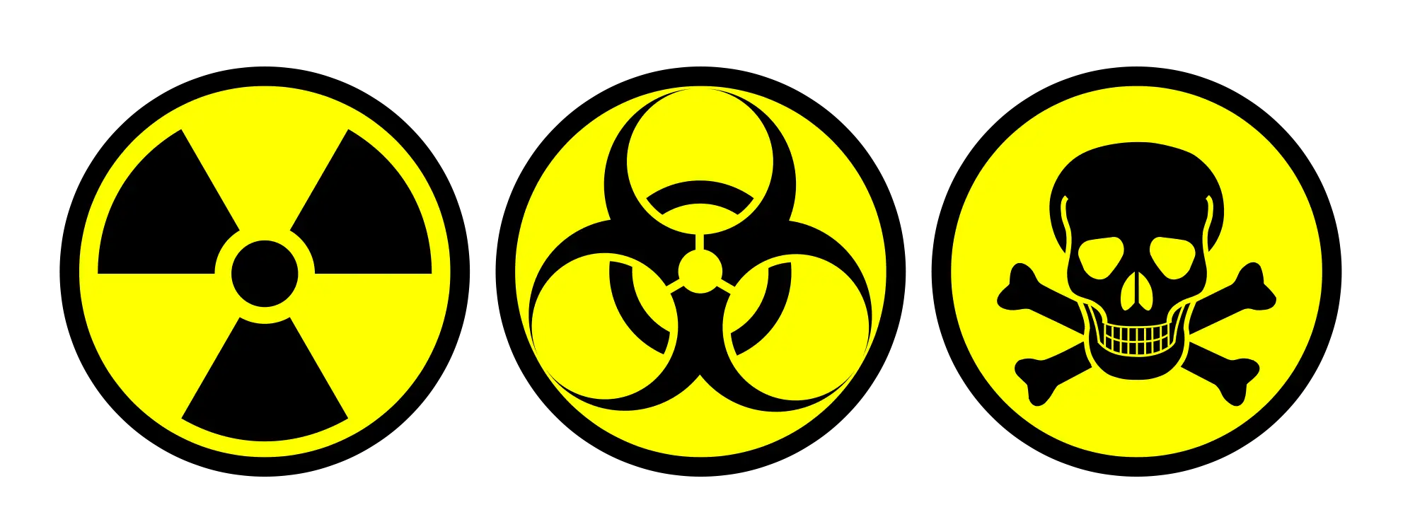 Collection of hazard warning symbols