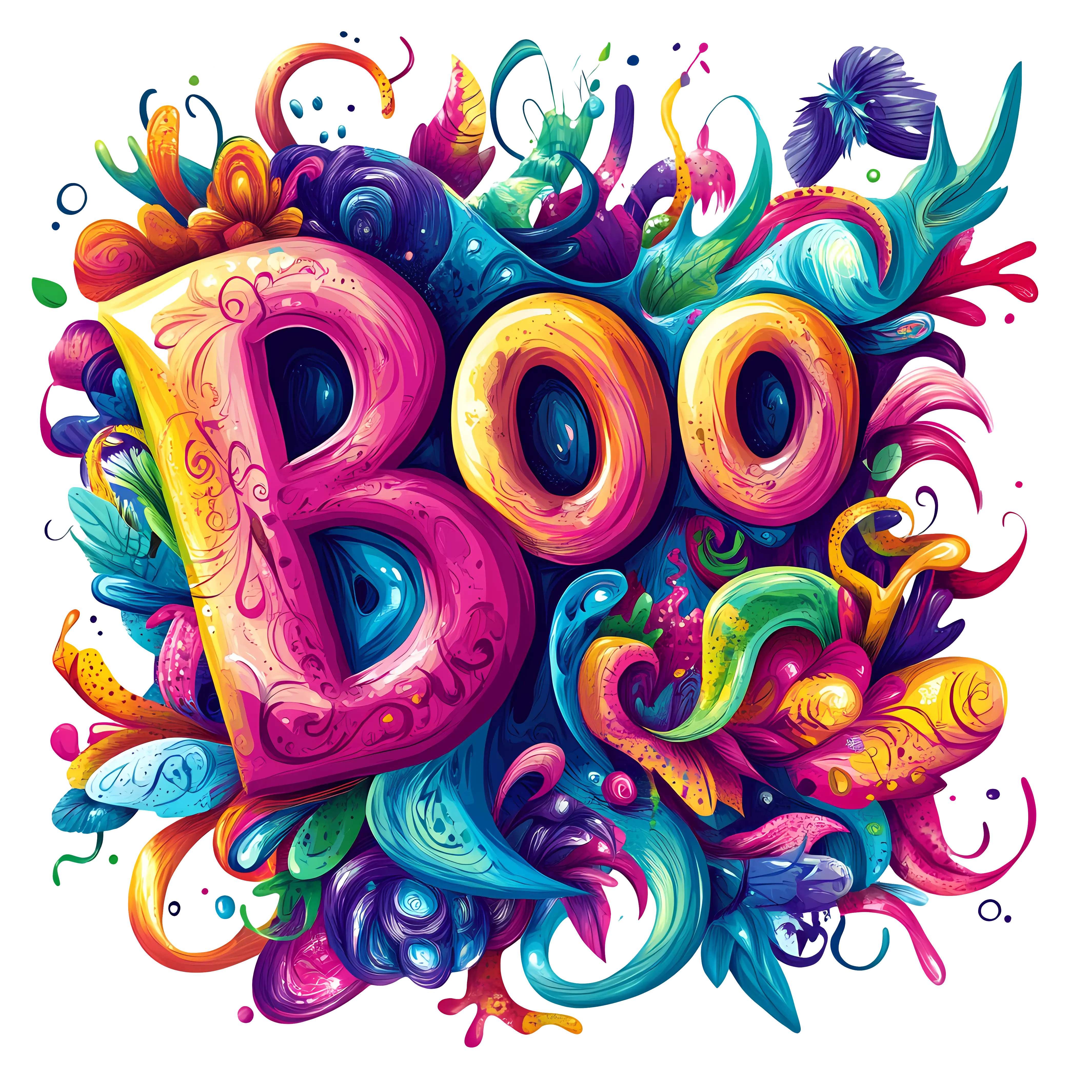 Colorful Abstract Boo Text