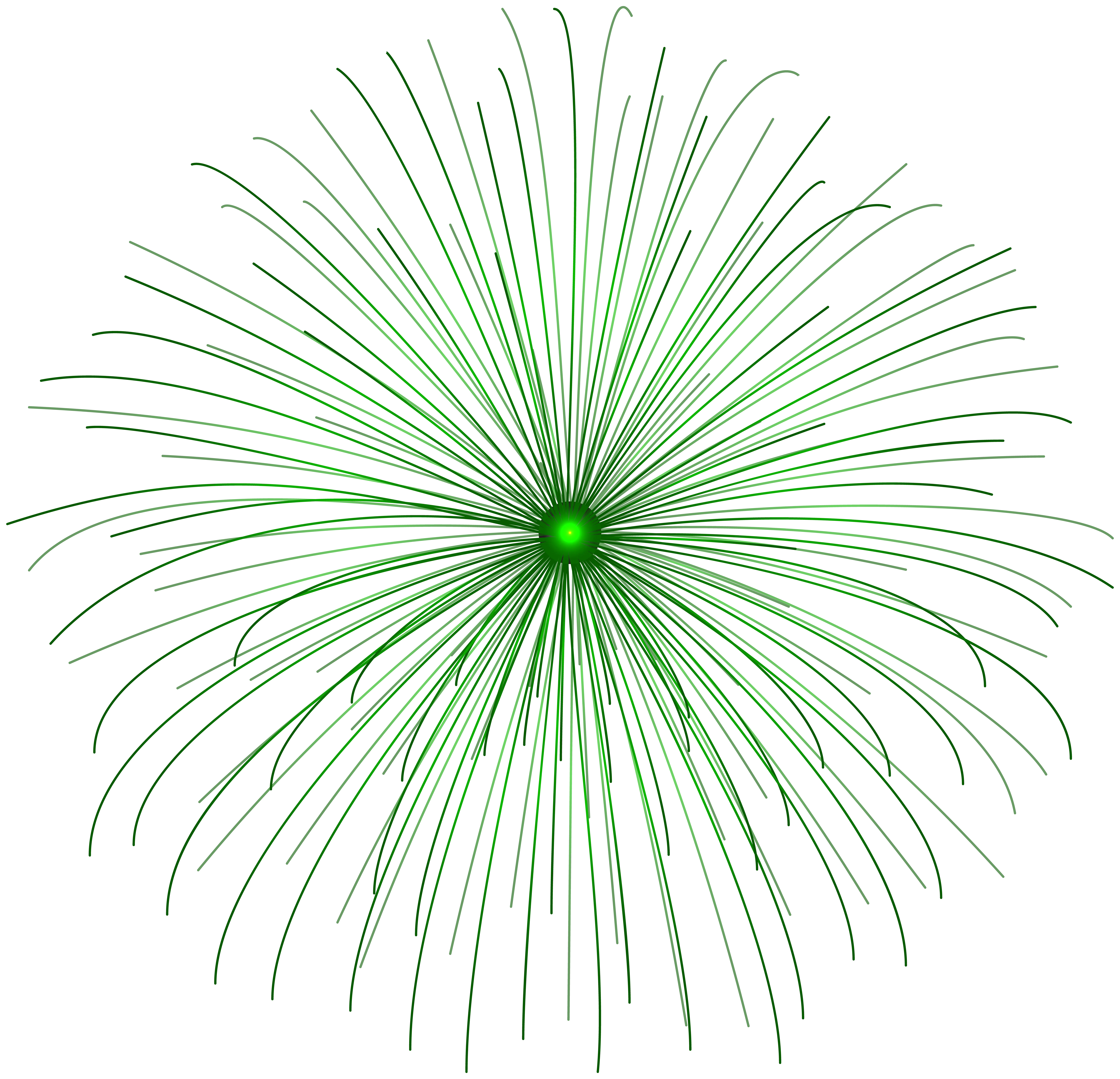 Bright Green Firework Burst Illustration