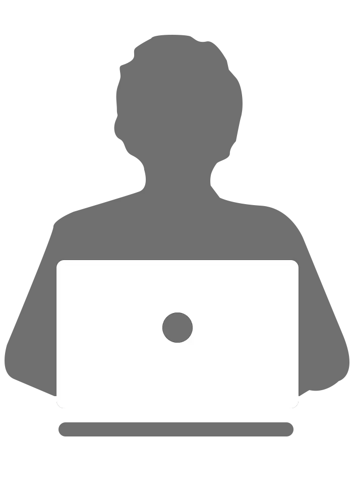 Person Working on a Laptop Silhouette Icon