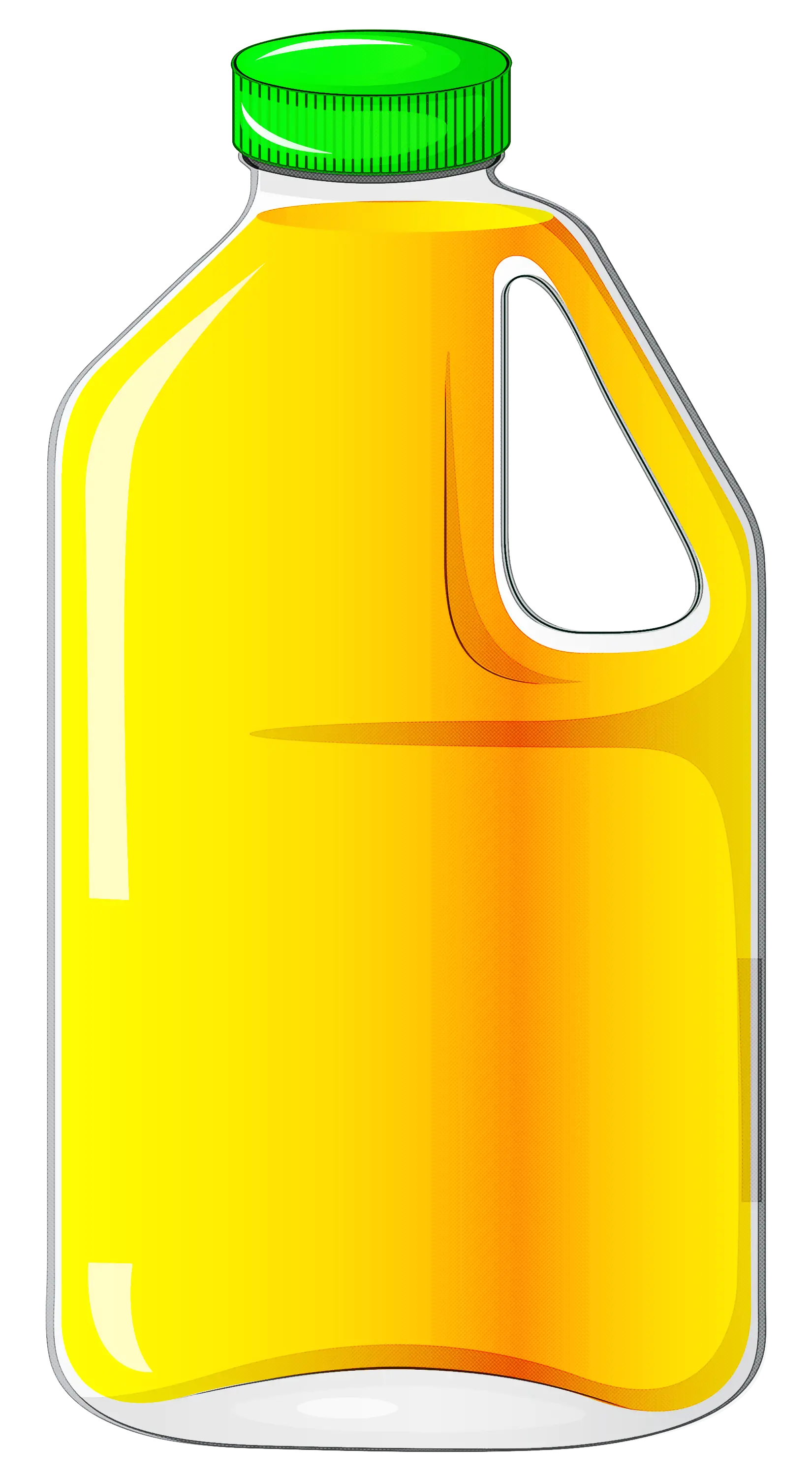 Yellow Plastic Juice Bottle with Green Cap