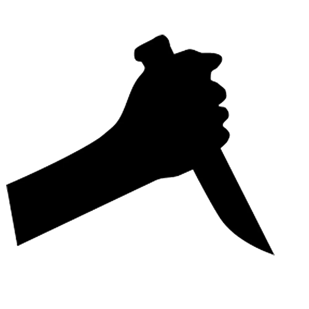 Knife Held in Hand Silhouette Illustration