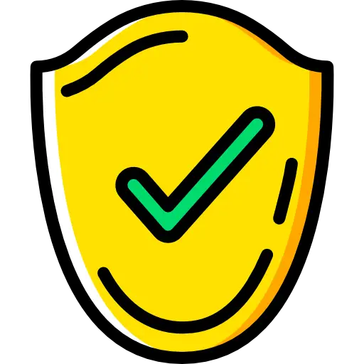 Yellow Shield with Green Check Icon