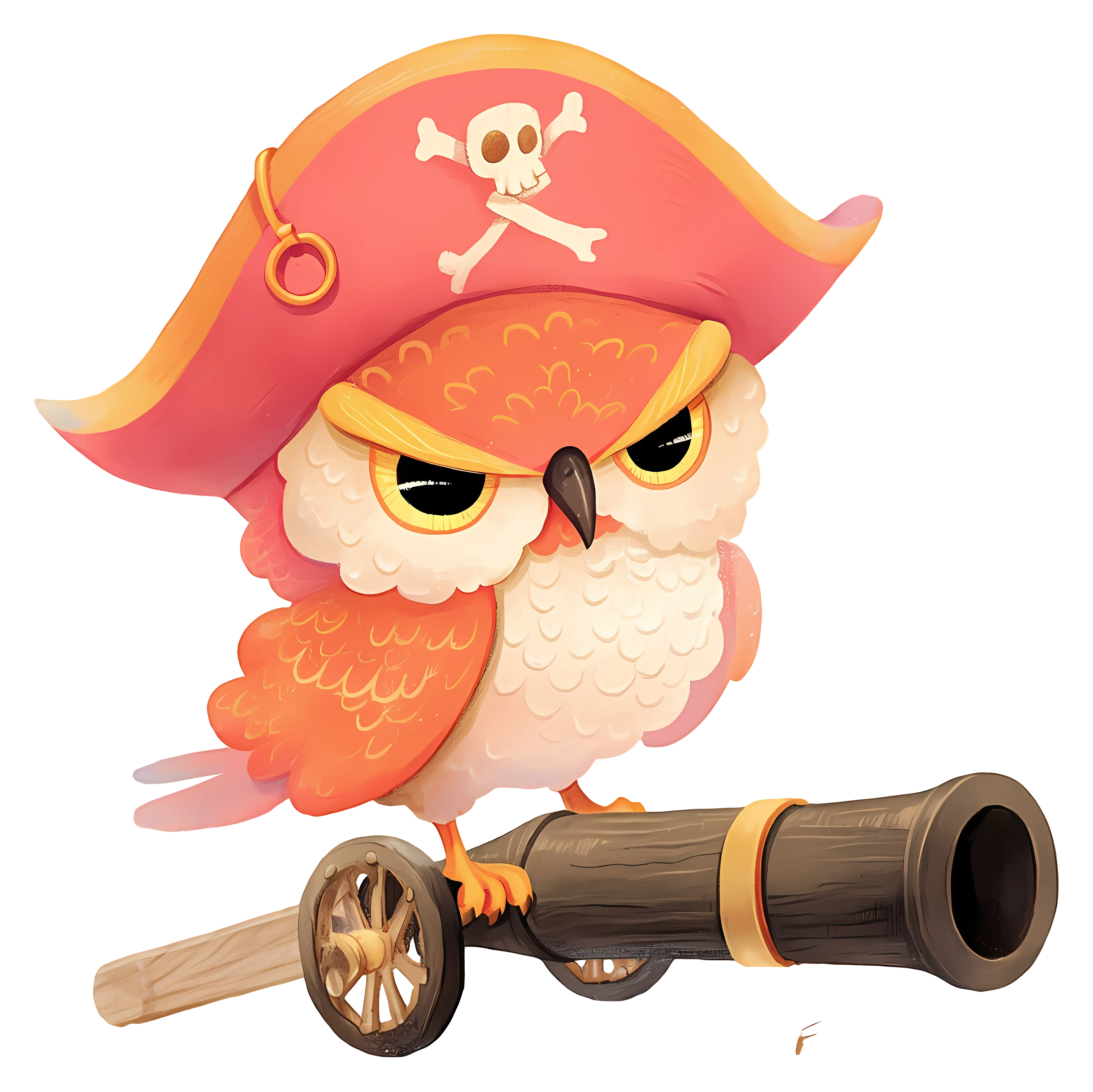 Pirate Owl with Cannon