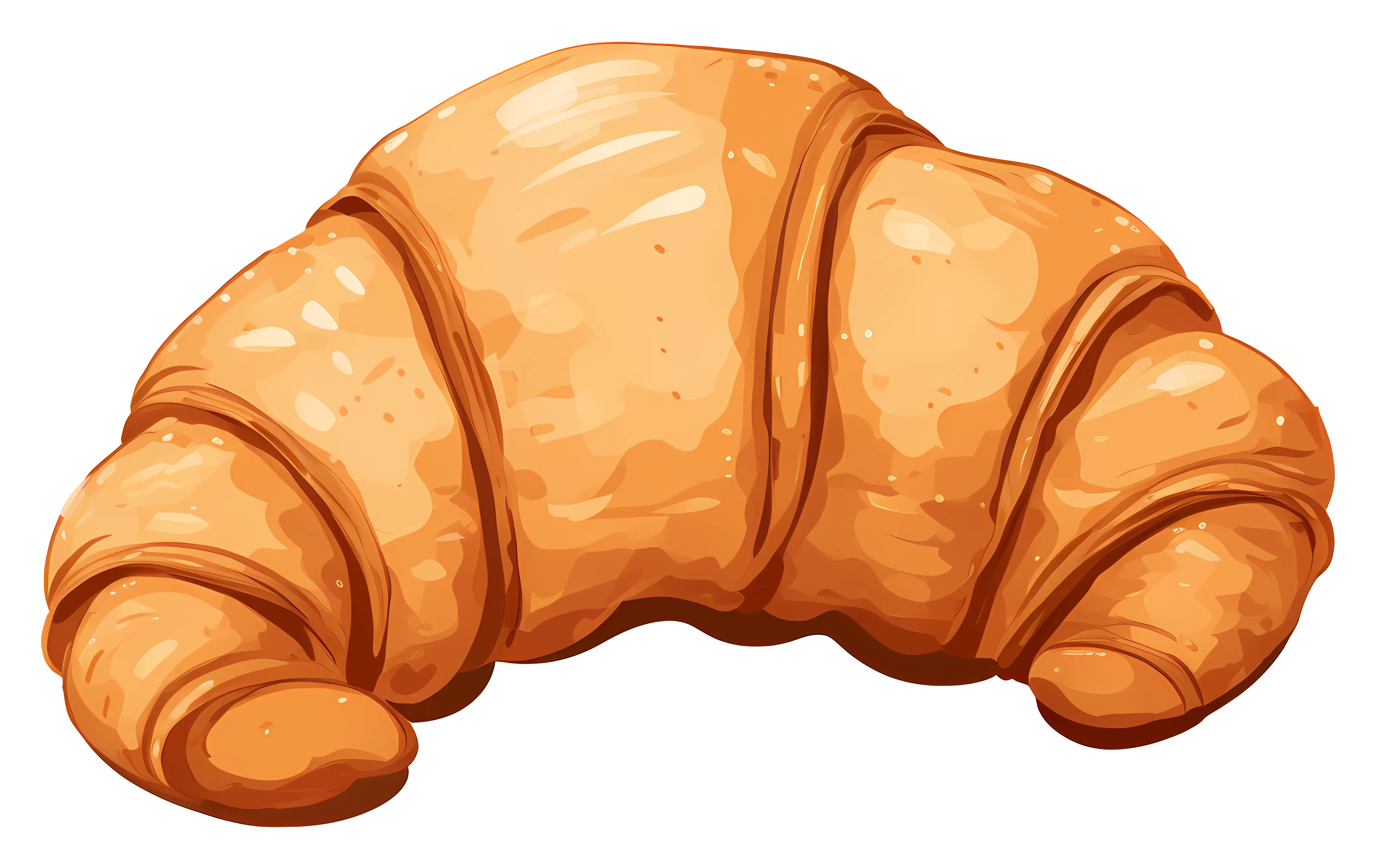 Golden Buttery Croissant Illustration