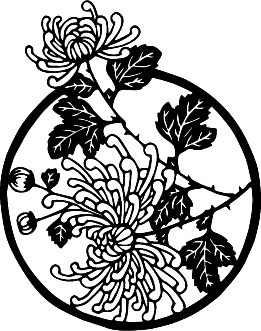 Black and White Chrysanthemum Floral Design