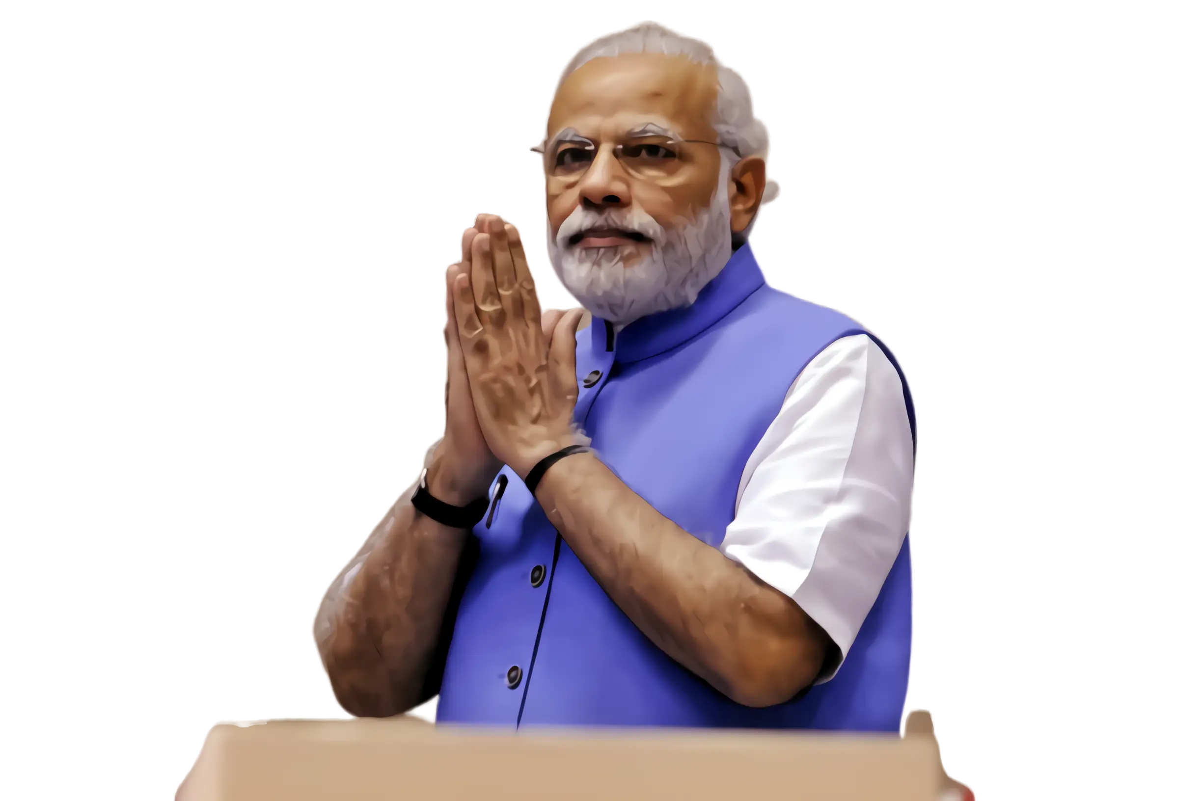 Person Bowing in Blue Vest