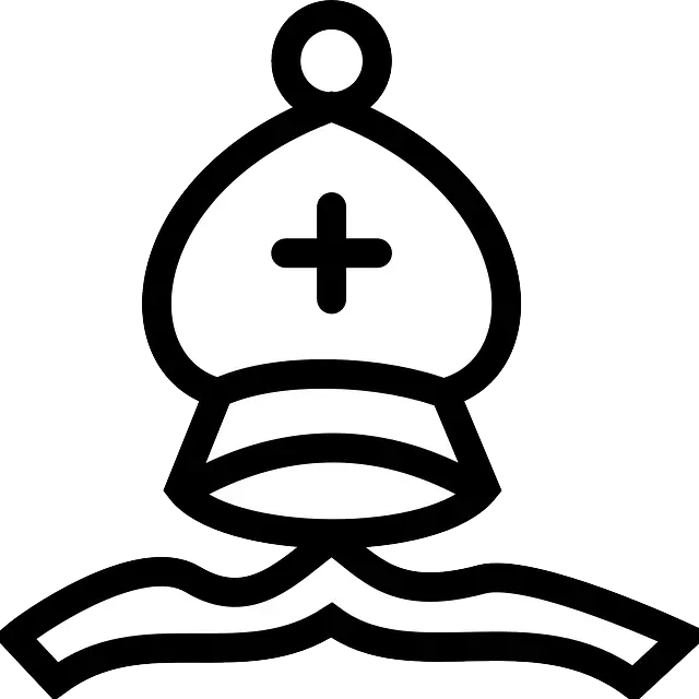 Simple Black-and-White Bishop Hat Symbol