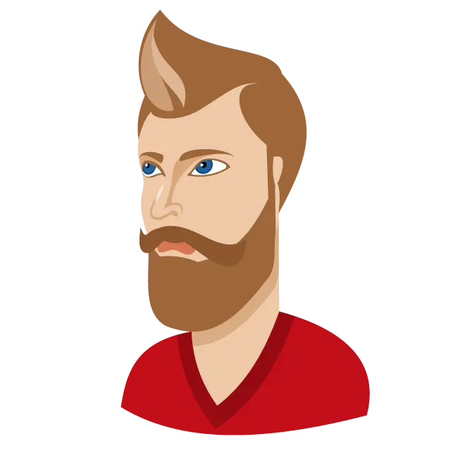 Cartoon Portrait of a Bearded Man