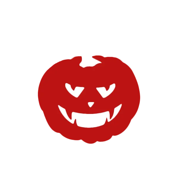 Red Halloween Pumpkin Face Illustration