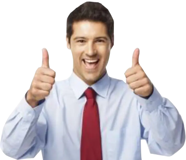 Smiling Man Giving Thumbs Up in Formal Wear