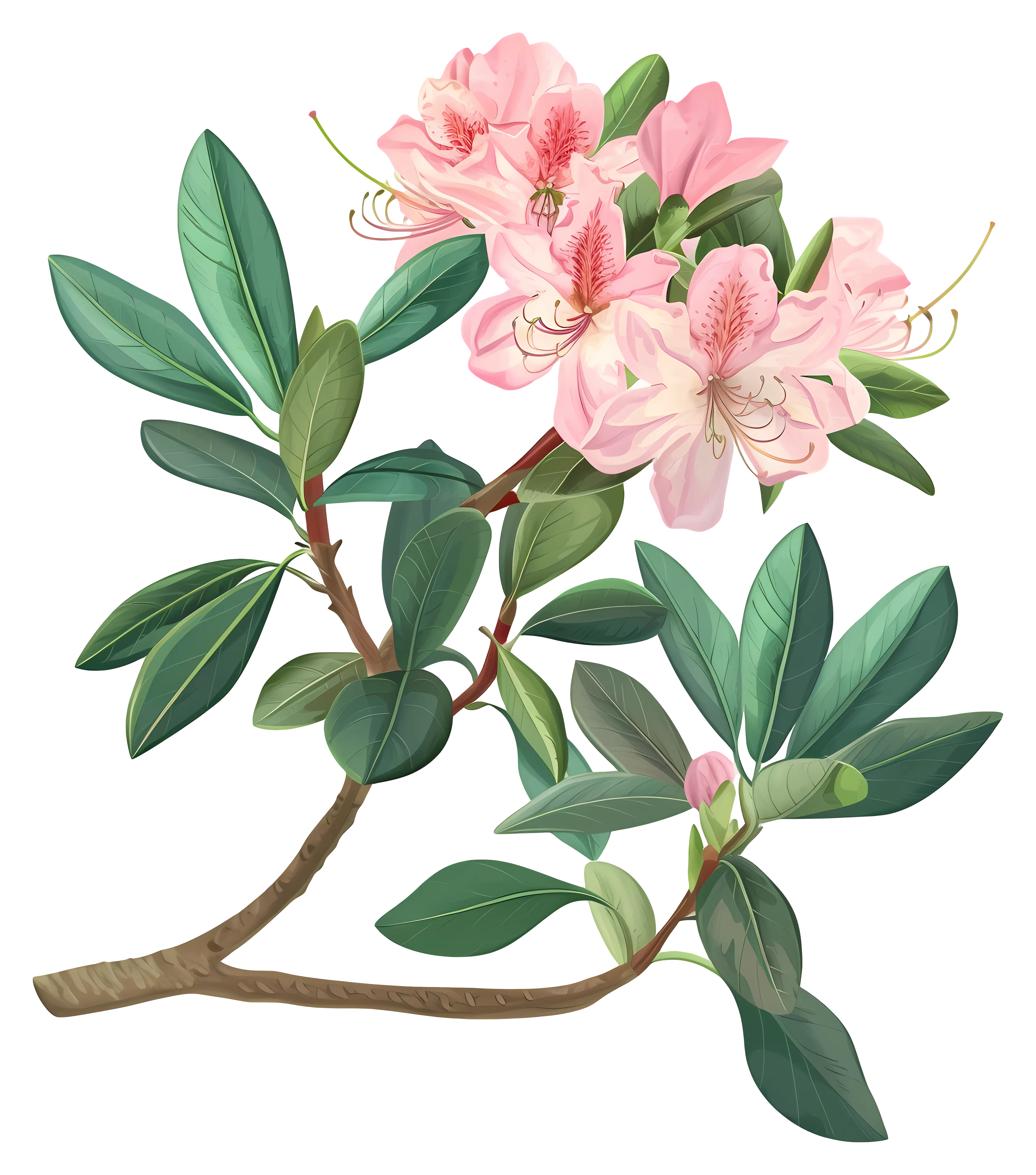 Pink Flowers on a Tree Branch