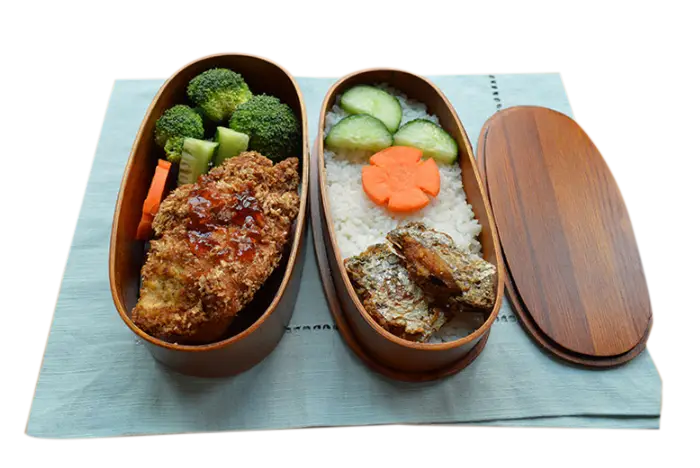 Bento Box with Vegetables and Rice