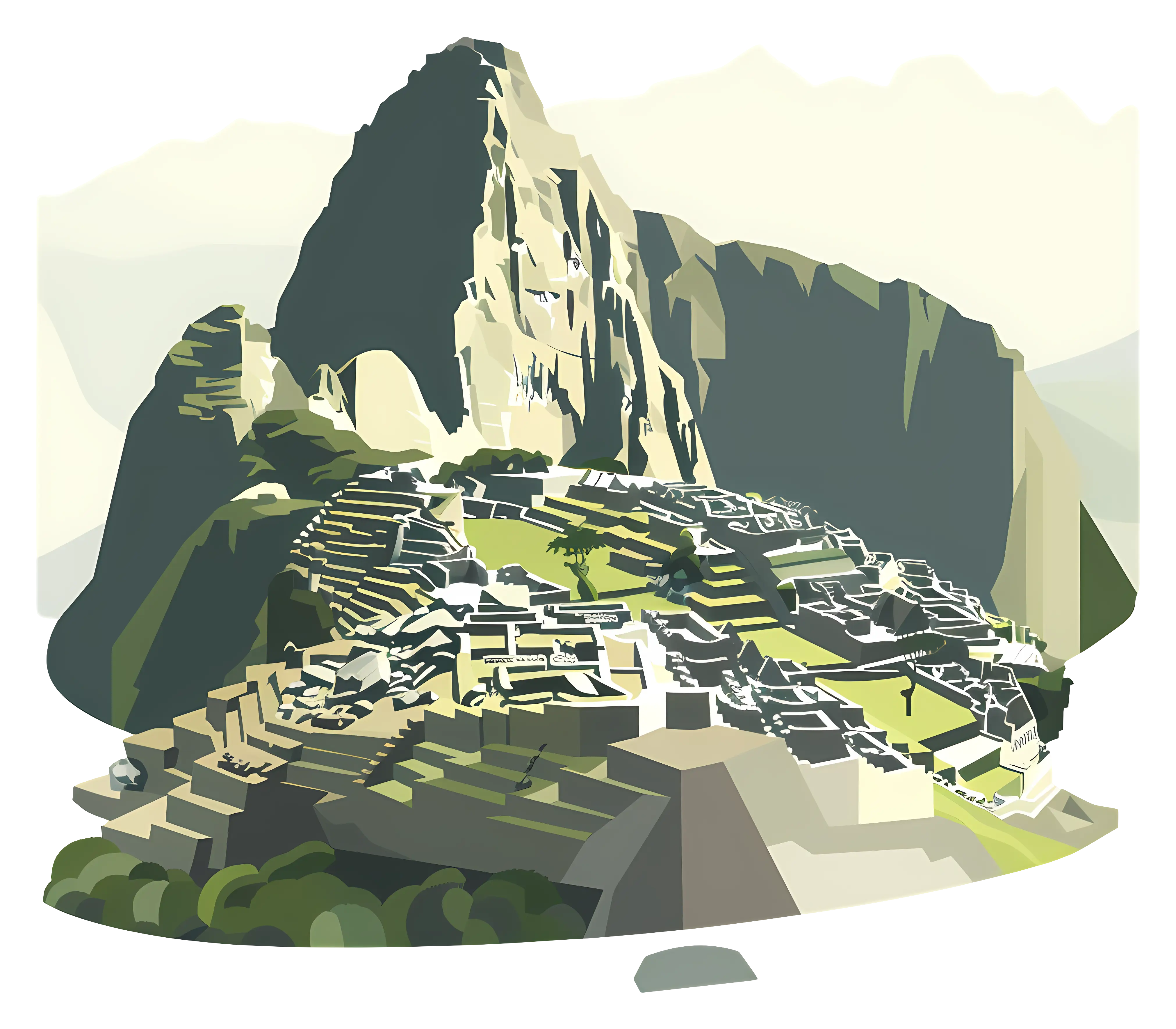 Machu Picchu Landmark Illustration
