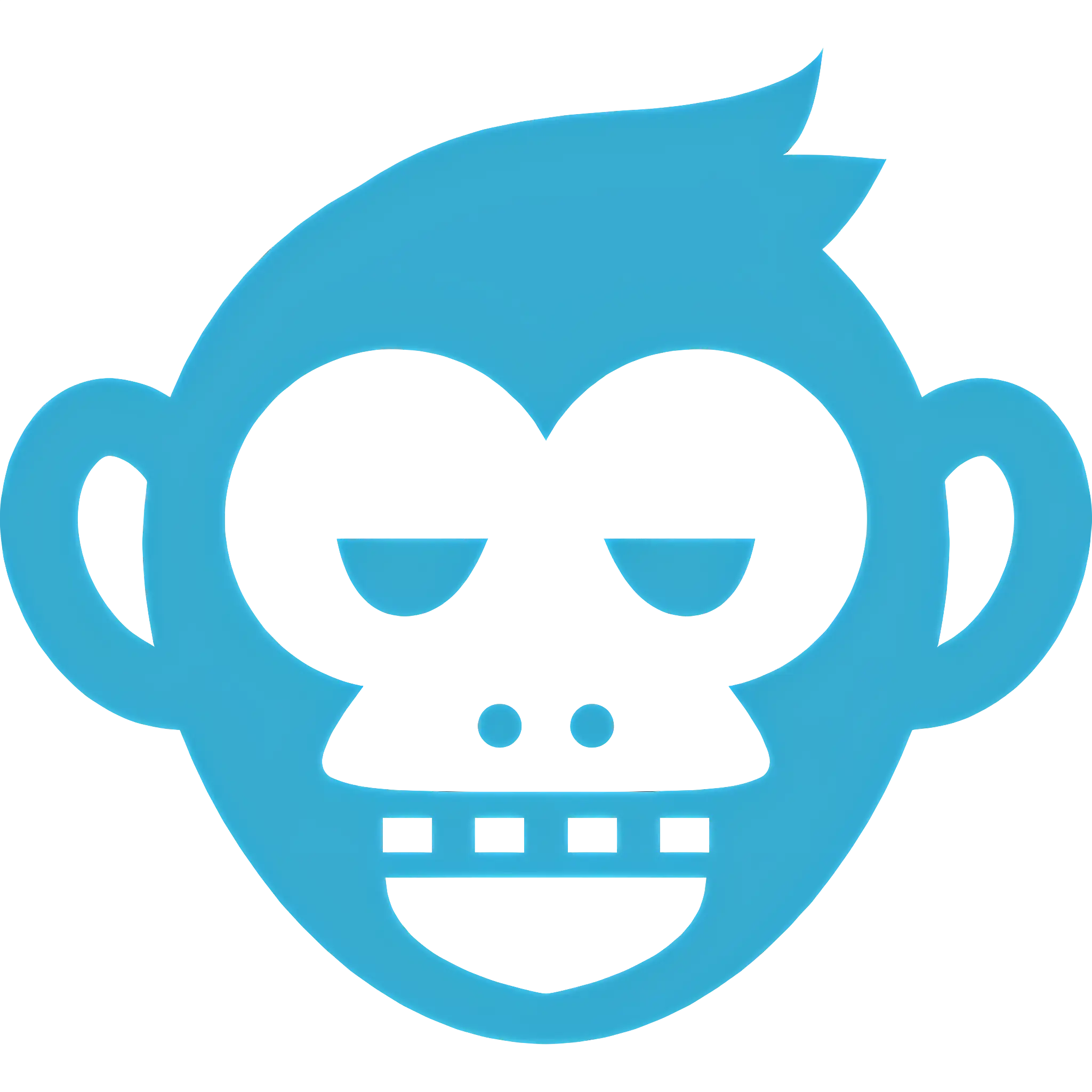 Blue Cartoon Monkey Face