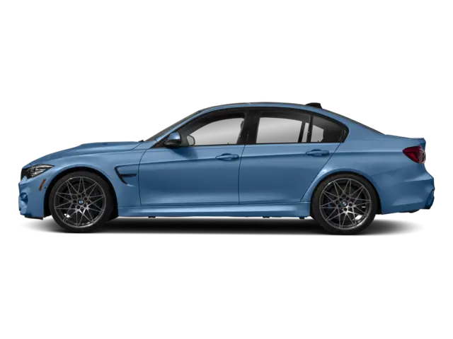 Blue Car Side View on Transparent Background