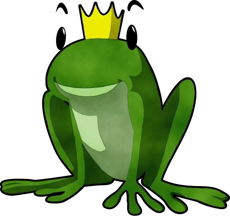 Cartoon Frog with a Crown Illustration
